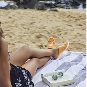 Vionic Beach Breeze Shoes Women's Size 7 Orange Mule Sneakers NEW